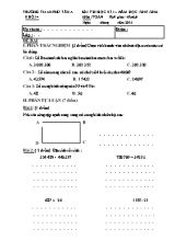 Đề thi học kỳ I môn Toán Lớp 4 - Năm học 2015-2016 - Trường TH Phú Tân A (Có đáp án)